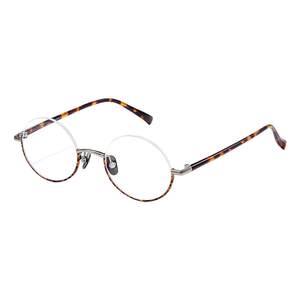 
Ultra-light pure titanium lower half frame myopia glasses for women can match with a degree of retro round frame bare face eye frame high-quality lens frame