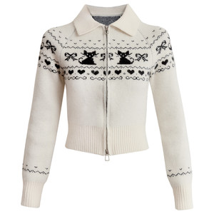 [Same style in Xu Yiyang] Fragile store Kuimao Xiaozhu Fairdao sweater set knitted cardigan skirt
