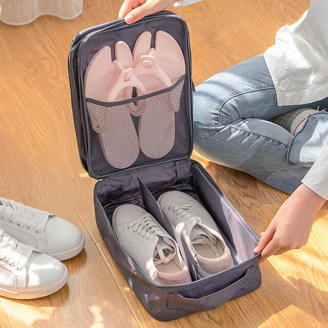 Shoe storage bag travel portable luggage essential artifact three-layer shoe bag shoe bag storage bag