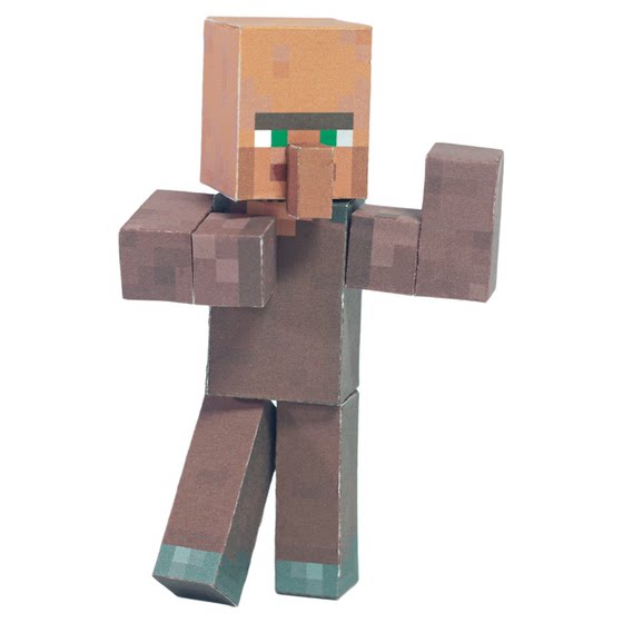 
Minecraft magnetic movable villager iron puppet Steve handmade DIY paper model doll hand scissor toy