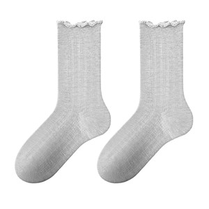
Socks for women, summer thin cotton socks, mid-calf socks, ballet style lace ladies pile socks, mesh breathable and sweat-absorbent