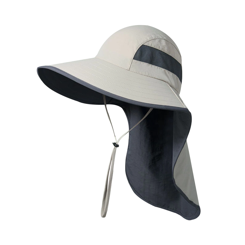 遮阳帽男夏季户外帽子防晒帽男士防紫外线可折叠太阳帽带绳渔夫帽- 保定