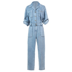The Same Style In The Mall Ff||like Spring And Autumn New Denim Jumpsuits For Women, High-end Workwear, Western Style Fashion Brands