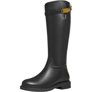 
Wu Xuanyi Tianmeiyi daughter boots retro thick-soled knight boots plus velvet boots women's shoes new fashion boots leather boots