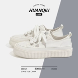 Универсальная белая тканевая белая обувь на платформе, коллекция 2022, осенняя, тренд сезона