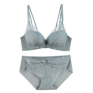 Underwear set, women's thin style, large chest, small gathering, no steel ring collection, auxiliary breast, upper support, adjustable girl's bra