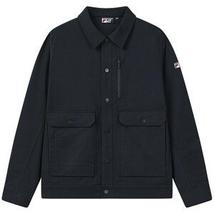 
FILA official men's knitted long-sleeved jacket 2026 summer new workwear business casual executive jacket top
