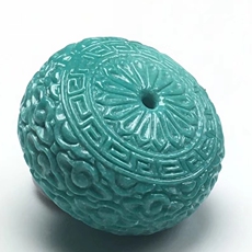 DIY аксессуары 湖北原矿绿松石高瓷蓝绿小吊坠背云莲花富甲手串佛珠菩提diy配饰