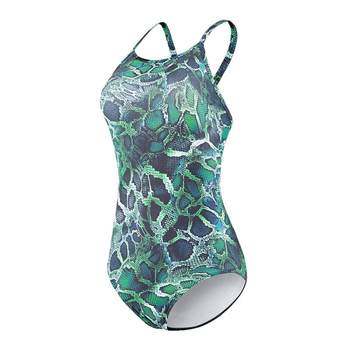 
Zhouke competitive women's one-piece triangular swimsuit python
