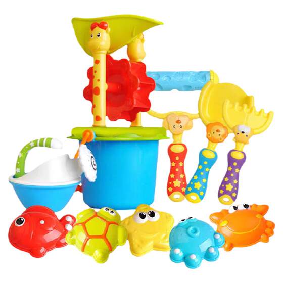 Children's beach toy set Small shovel bucket to play sand digging soil digging tools Digging tools Sand bucket seaside room