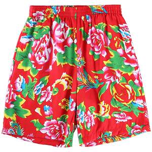 
Men's 2026 New Summer Northeastern Large Floral Thin Loose Casual Internet Celebrity Shorts Pure Cotton Wide Leg Big Pants
