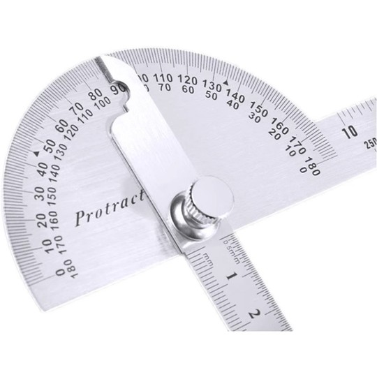 Metallic Angle Ruler Stainless Steel Angle Ruler - 360 Degree Multifunctional Measuring Tool
