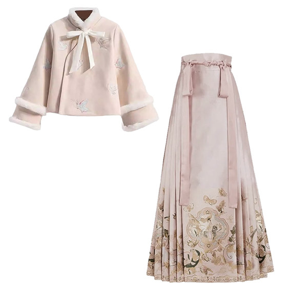 Autumn and winter new Ming-made Hanfu, new Chinese-style Tang suit jacket, national style horse face skirt suit, small everyday women