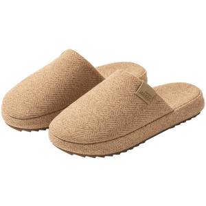 Yuangang fabric bag-toe cotton slippers for women in autumn and winter 2025 new home indoor thick sole non-slip men spring and autumn four seasons
