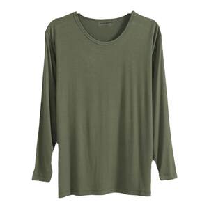 Modal men's pajamas long -sleeved top T -shirt loose and thin home service home oversized size plus fat middle and elderly autumn