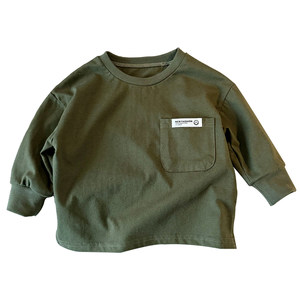 
New children's top spring and autumn base shirt, baby fashionable T-shirt, men and girls loose cotton long-sleeved Korean style