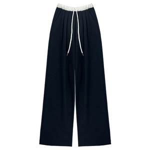 American black sweatpants for women in spring and autumn 2025 new loose casual sweatpants tall drooping wide-leg pants
