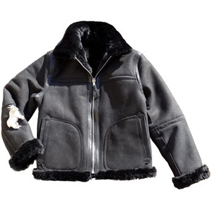 
Foreign trade export [reversible] ultra-thick Turkish matte original ecological sheepskin one-piece genuine leather jacket for men