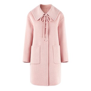
Qiushui Yiren cute red coat with lapel 2025 winter new temperament mid-length woolen coat
