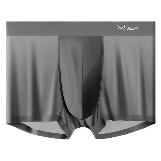 Catman ice silk men's underwear boys in summer thin air -breathable youth quadrior pants ultra -sexy flat -horn short pants head