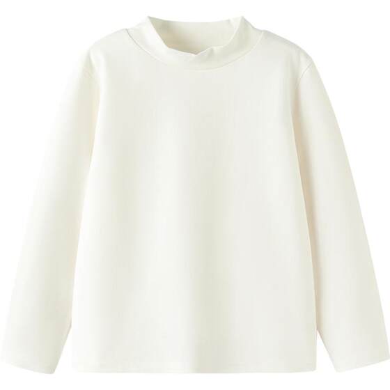 
Balabala children's long-sleeved T-shirt boys and girls half turtleneck top winter new children's clothing white bottoming shirt