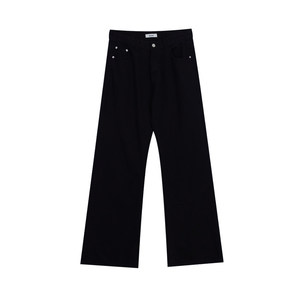 Hualun summer cleanfit pants boys micro -lan jeans men's loose versatile black pure cotton trousers
