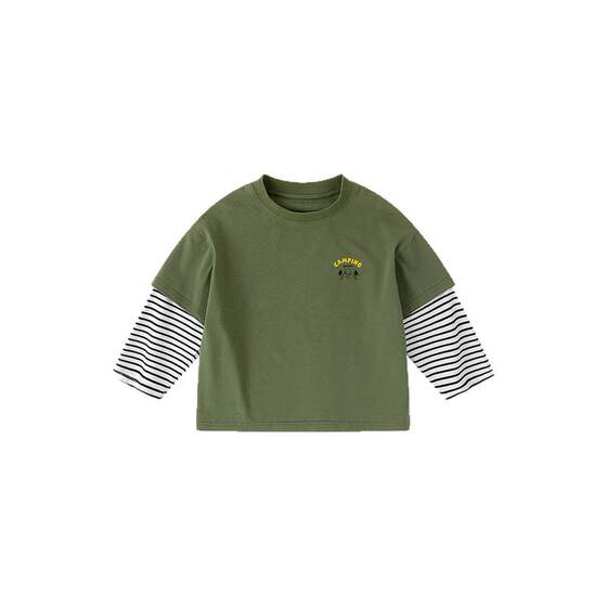 
Dudujia children's fake two-piece long-sleeved T-shirts spring and autumn baby bottoming shirts spring clothes boys inner wear girls tops trendy