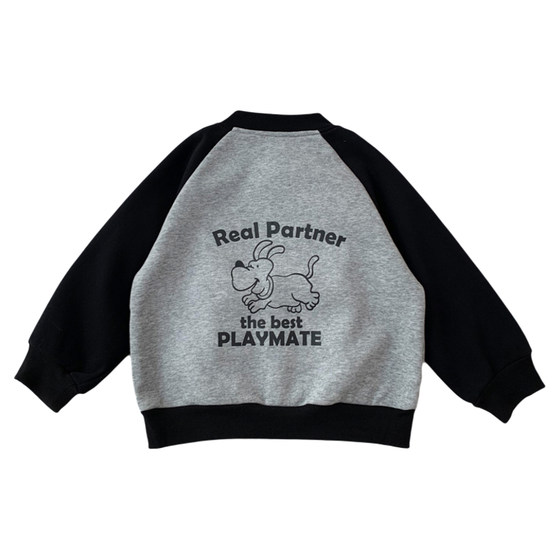 
Boys' baseball uniform jacket spring and autumn children's pure cotton cartoon jacket children's sports and leisure baby tops