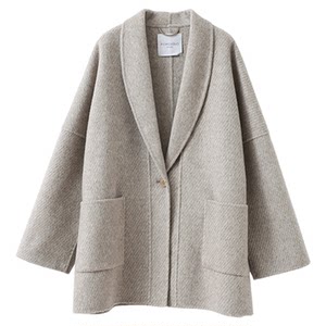 popchrio retro camel wool double-sided woolen coat small thickened short suit woolen coat