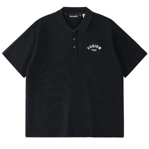 
FILA FUSION Fashion Brand Men's Knitted Short Sleeve POLO Shirt 2025 Summer New Lapel Loose T-Shirt
