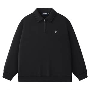 
FILA FUSION Couple's Half-Zip Pullover Sweatshirt Women's 2025 Autumn New Solid Color Top Men's
