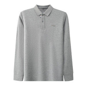 
Woodpecker 100% cotton new Polo shirt men's spring and autumn long-sleeved T-shirt middle-aged casual lapel top trend