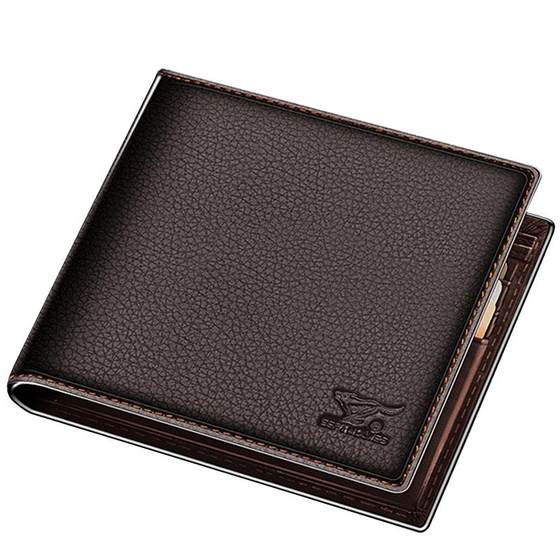 
Septwolves Men's Wallet 2025 New Genuine Leather Trendy Brand Student Wallet Simple Korean Style Cowhide Driver's License Wallet