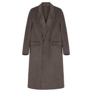 [Handmade double-sided wool] storage heavy woolen coat men's long shoulder-padded windbreaker thickened woolen coat