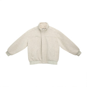 
Fake two-piece woolen jacket for men in autumn and winter. American heavyweight trendy brand stand-up collar cotton coat with lazy design.