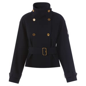 
Langzi business style stand collar short design windbreaker temperament high-end double-breasted commuter jacket 2025