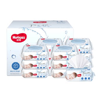 Curious Pure Water Wipes 80 Pump 12 Packs 1 Set