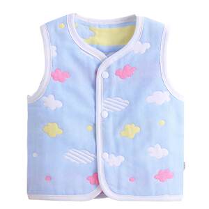 
Baby vest spring and autumn pure cotton summer boy and girl baby vest newborn gauze vest 0-3-9-12 months