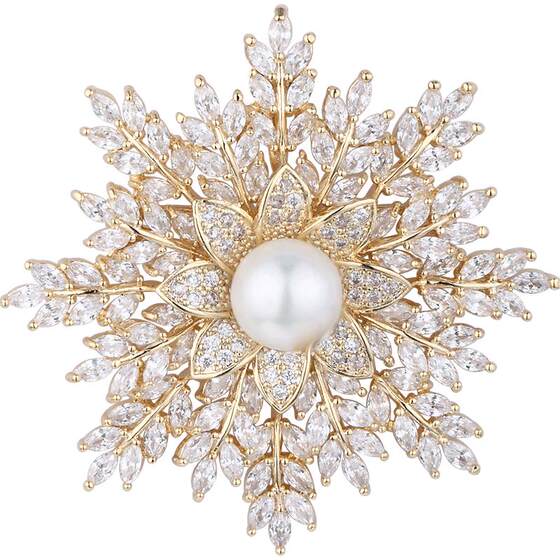 
Eternelle French eternal design corsage female temperament snowflake brooch high-end exquisite scarf button gift