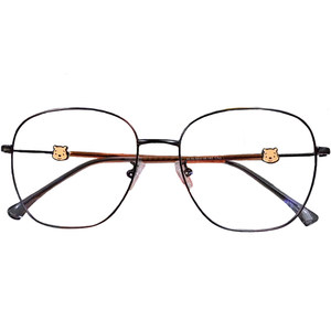 Winnie the Pooh polygonal hypoallergenic temple glasses female Internet celebrity Xiaohongshu retro big face myopia eye frame glasses
