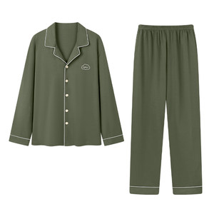 
Pajamas men's pure cotton spring and autumn 2026 new summer thin long-sleeved cotton men's home wear suit can be worn outside