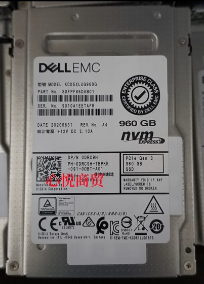 Dell/戴尔960G 2.5 SSD固态硬盘 0DRC9H NVMe PCle KCD5XLUG960G