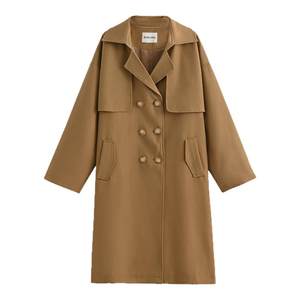 
Mori Girl Tribal Windbreaker Jacket Women's Khaki High-end British Style 2025 New Autumn and Winter Mid-Length Coat