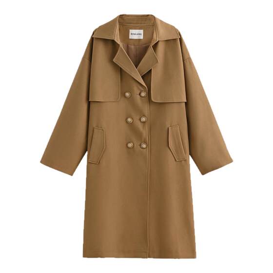 
Mori Girl Tribal Windbreaker Jacket Women's Khaki High-end British Style 2025 New Autumn and Winter Mid-Length Coat