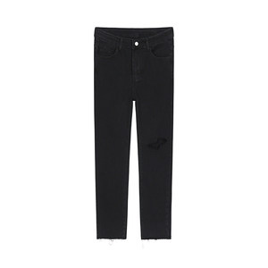 
MRCYC Autumn Black Jeans Knee Ripped Pants Men's Fashion Korean Slim-fit Nine-Pin-Little-Foot Pants