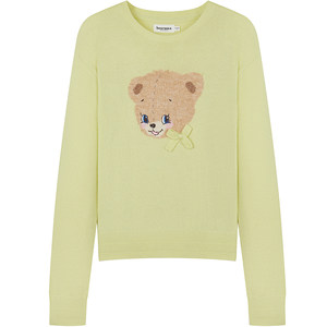 
TEENIEWEENIE bearnova bear women's cute big bear intarsia pattern round neck pullover sweater