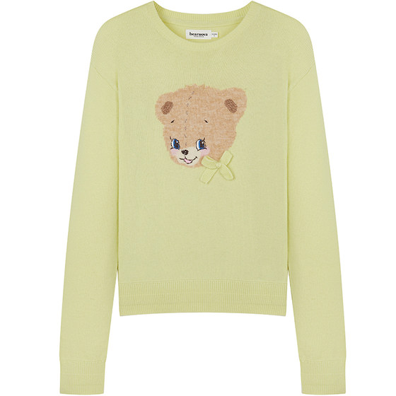 
TEENIEWEENIE bearnova bear women's cute big bear intarsia pattern round neck pullover sweater