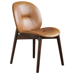 Nordic genuine leather dining chair cafe home bedroom
