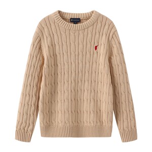 
[100% cotton] POLOWALK children's clothing classic cable knit sweater autumn and winter new boys and girls sweater