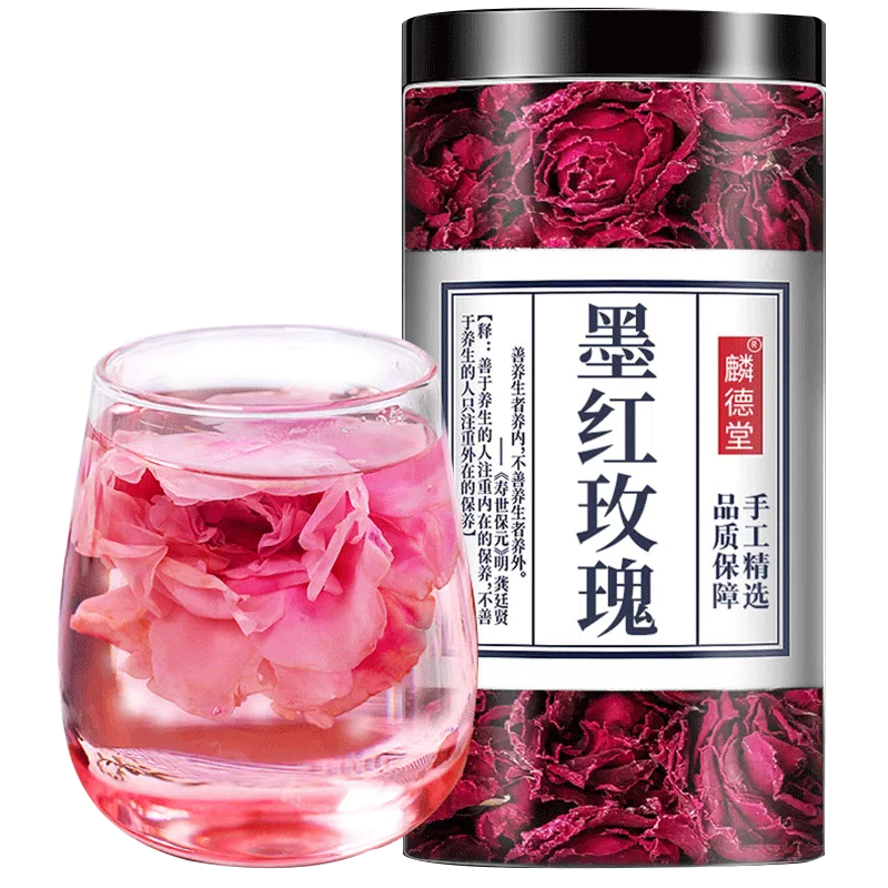 玫瑰花茶精选重瓣云南墨红玫瑰花冠平阴大朵可食用玫瑰花干泡水-Taobao